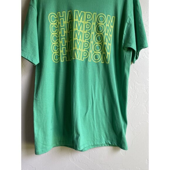 Champion Green Graphic Logo T-Shirt Crewneck Short Sleeve Medium - Picture 10 of 10